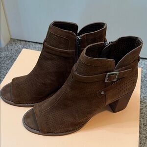 Vince Camuto Dark Brown Suede Ankle Booties